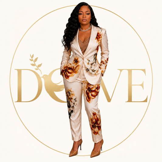 Caramel Flowers Statement Suit